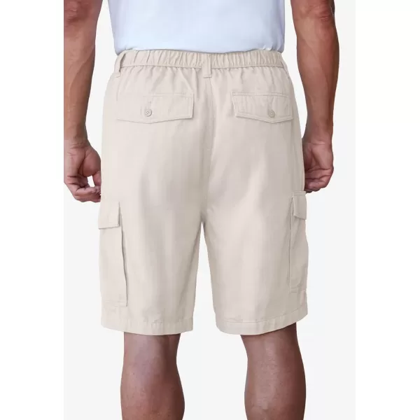 Boulder Creek by Kingsize Mens Big ampamp Tall Renegade 9quot Full Elastic Waist Cargo ShortsStone