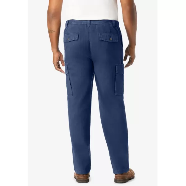 Boulder Creek by Kingsize Mens Big ampamp Tall Renegade SideElastic Waist Cargo PantsDark Blue