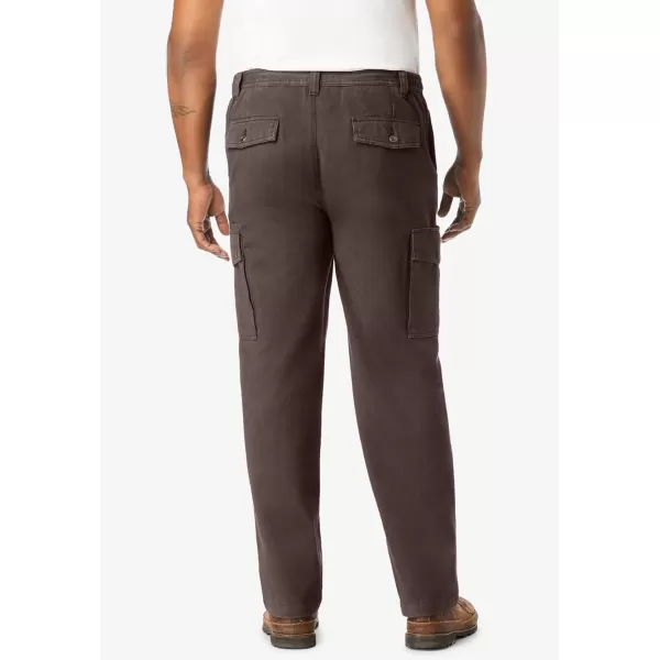 Boulder Creek by Kingsize Mens Big ampamp Tall Renegade SideElastic Waist Cargo PantsDark Brown