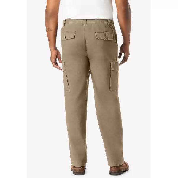 Boulder Creek by Kingsize Mens Big ampamp Tall Renegade SideElastic Waist Cargo PantsDark Khaki