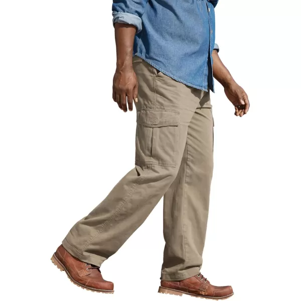 Boulder Creek by Kingsize Mens Big ampamp Tall Renegade SideElastic Waist Cargo PantsDark Khaki