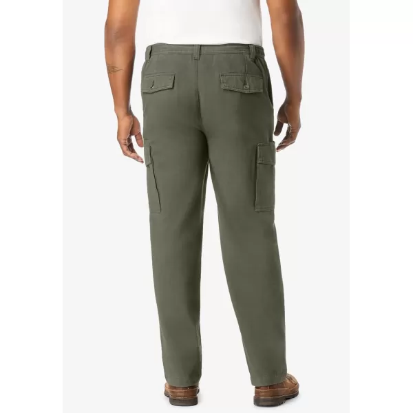 Boulder Creek by Kingsize Mens Big ampamp Tall Renegade SideElastic Waist Cargo PantsOlive