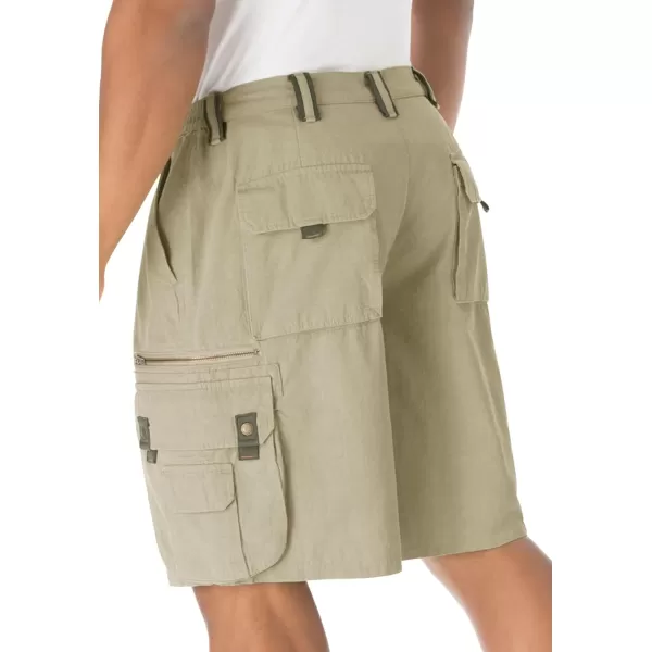 Boulder Creek by Kingsize Mens Big ampamp Tall Ripstop Cargo ShortsDark Khaki