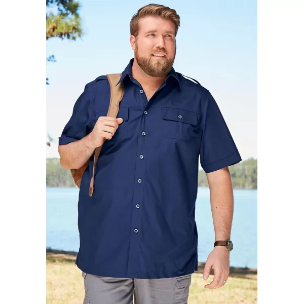 Boulder Creek by Kingsize Mens Big ampamp Tall ShortSleeve Pilot ShirtBlack