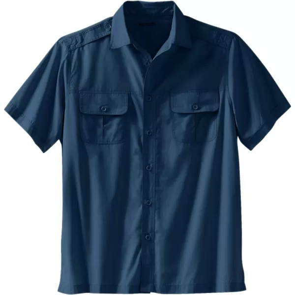 Boulder Creek by Kingsize Mens Big ampamp Tall ShortSleeve Pilot ShirtBlue Indigo