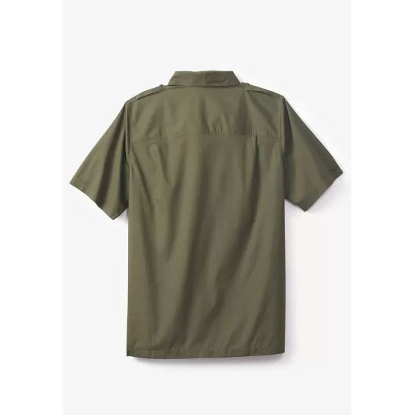 Boulder Creek by Kingsize Mens Big ampamp Tall ShortSleeve Pilot ShirtDark Khaki