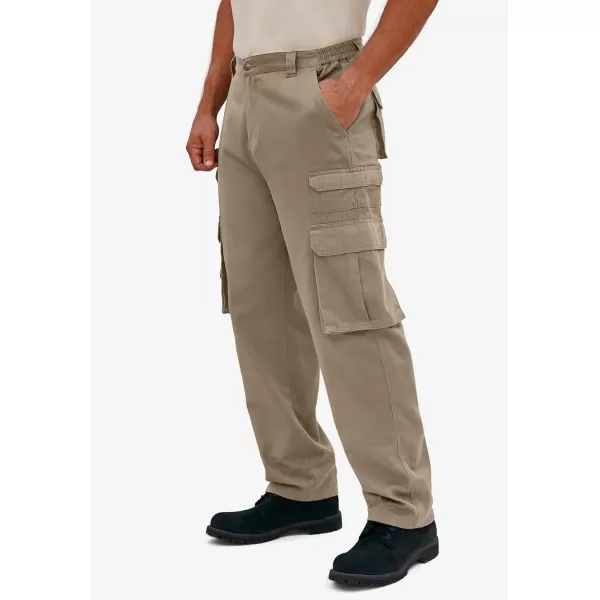 Boulder Creek by Kingsize Mens Big ampamp Tall SideElastic Stacked Cargo Pocket PantsBlack