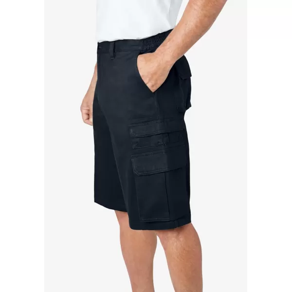 Boulder Creek by Kingsize Mens Big ampamp Tall SideElastic Stacked Cargo Pocket ShortsBlack 0367