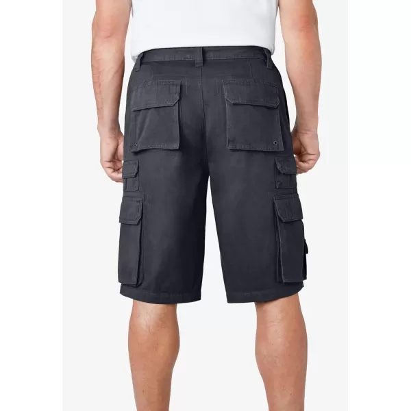 Boulder Creek by Kingsize Mens Big ampamp Tall SideElastic Stacked Cargo Pocket ShortsCarbon