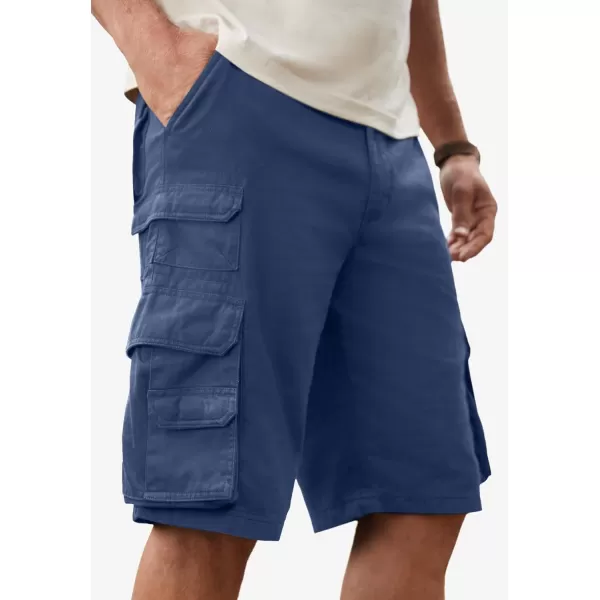 Boulder Creek by Kingsize Mens Big ampamp Tall SideElastic Stacked Cargo Pocket ShortsDark Brown