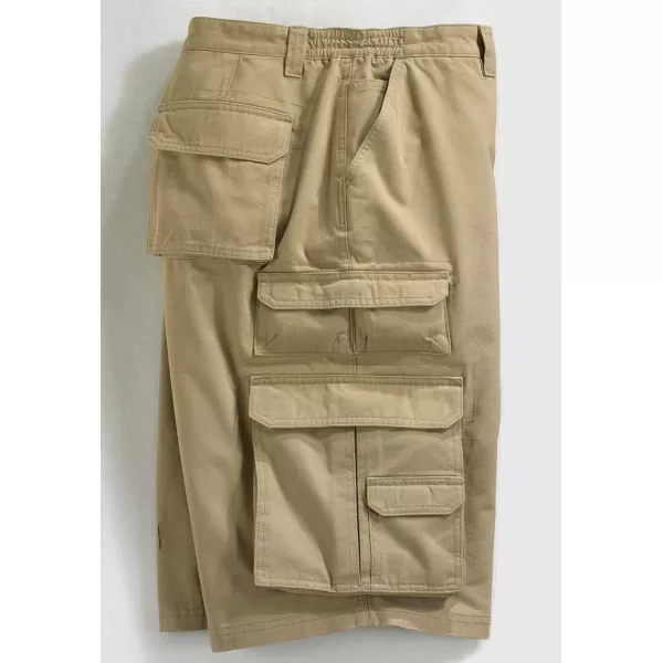 Boulder Creek by Kingsize Mens Big ampamp Tall SideElastic Stacked Cargo Pocket ShortsDark Brown