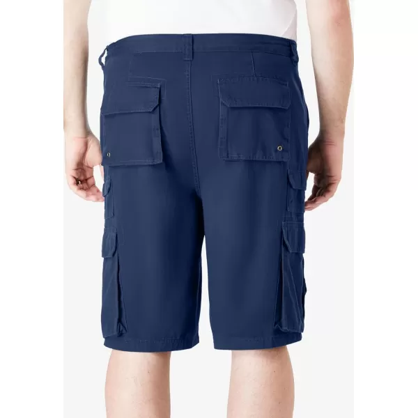 Boulder Creek by Kingsize Mens Big ampamp Tall SideElastic Stacked Cargo Pocket ShortsNavy