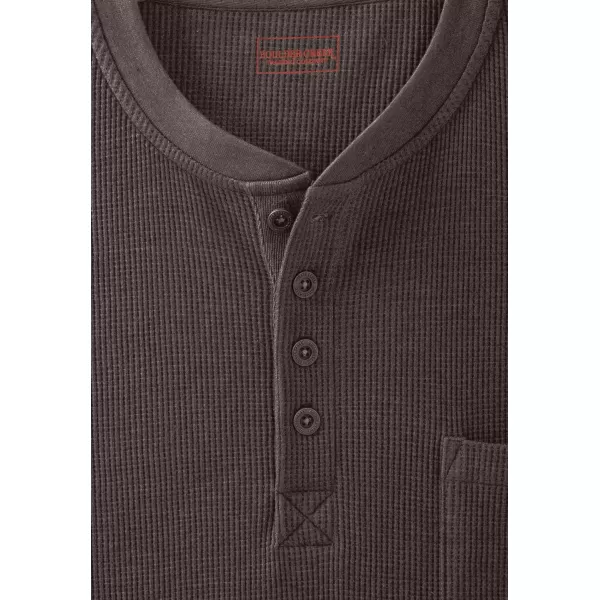 Boulder Creek by Kingsize Mens Big ampamp Tall Tall Thermal Pocket LongerLength HenleyHeather Brown 0797