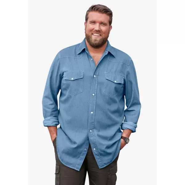 KingSize Boulder Creek Mens Big ampamp Tall Tall Western Snap Front ShirtBlack Plaid