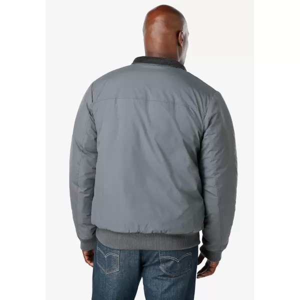 KingSize Mens Big ampamp Tall FleeceLined Bomber JacketCarbon