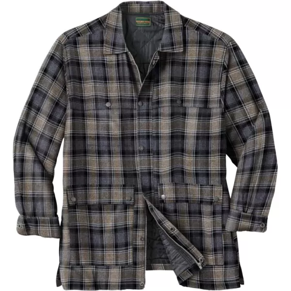 Boulder Creek by KingSize Mens Big ampamp Tall Flannel Full Zip Snap Closure Renegade Shirt JacketSteel Plaid