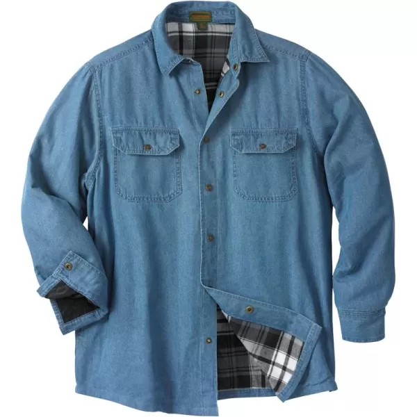 Boulder Creek by KingSize Mens Big ampamp Tall FlannelLined Twill Shirt JacketBleach Denim