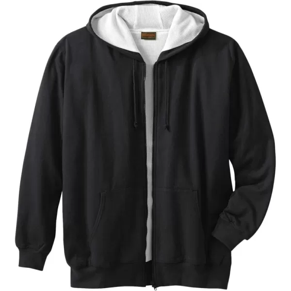 Boulder Creek by KingSize Mens Big ampamp Tall FullZip Thermal HoodieBlack