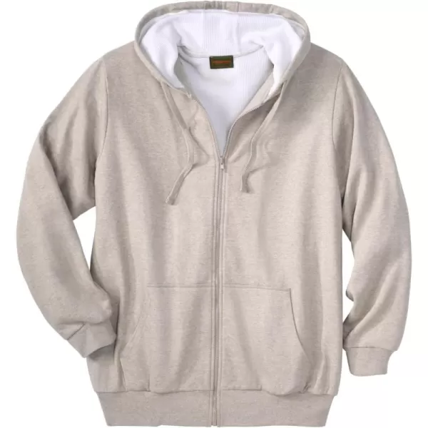 Boulder Creek by KingSize Mens Big ampamp Tall FullZip Thermal HoodieHeather Bone