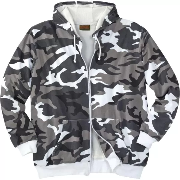 Boulder Creek by KingSize Mens Big ampamp Tall FullZip Thermal HoodieSteel Camo