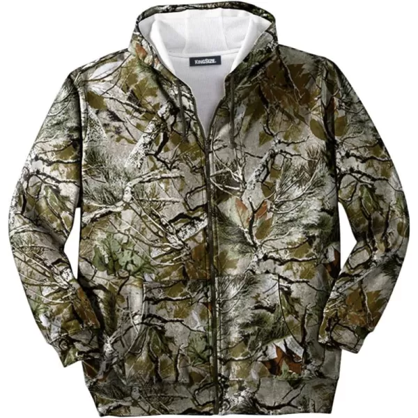 Boulder Creek by KingSize Mens Big ampamp Tall FullZip Thermal HoodieWoods Camo