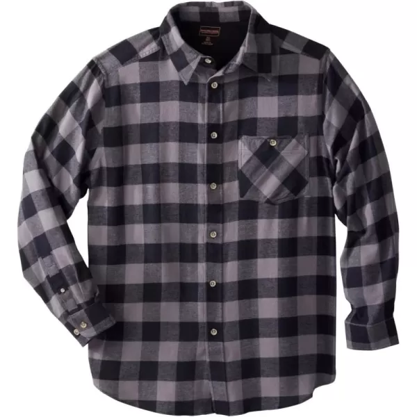 Boulder Creek by Kingsize Mens Big ampamp Tall Flannel ShirtBlack Buffalo Check