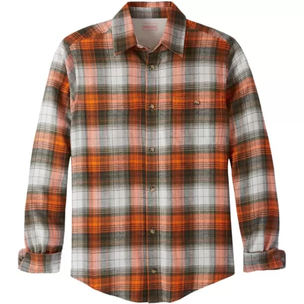 Boulder Creek by Kingsize Mens Big ampamp Tall Flannel ShirtBright Orange Plaid