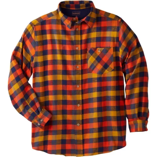 Boulder Creek by Kingsize Mens Big ampamp Tall Flannel ShirtKhaki Check