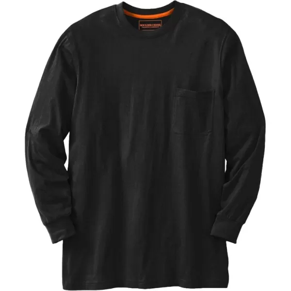 Boulder Creek by Kingsize Mens Big ampamp Tall Heavyweight Crewneck LongSleeve Pocket TShirtBlack