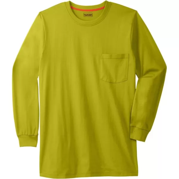 Boulder Creek by Kingsize Mens Big ampamp Tall Heavyweight Crewneck LongSleeve Pocket TShirtBright Pistachio