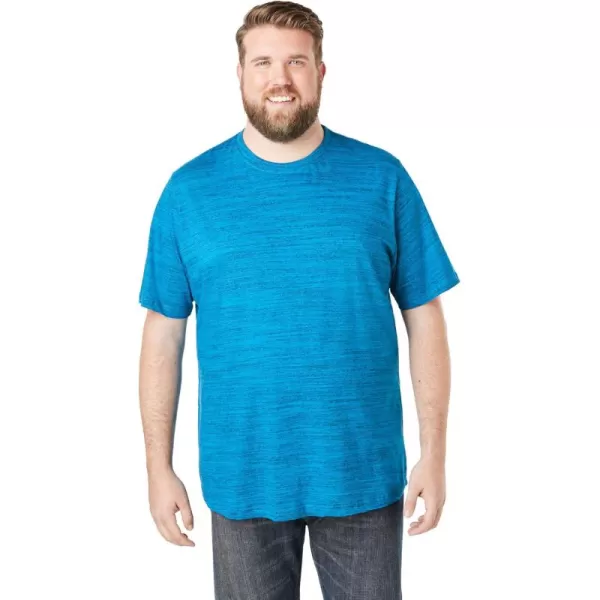 Boulder Creek by Kingsize Mens Big ampamp Tall Heavyweight Jersey Crewneck TShirtClassic Teal Marl