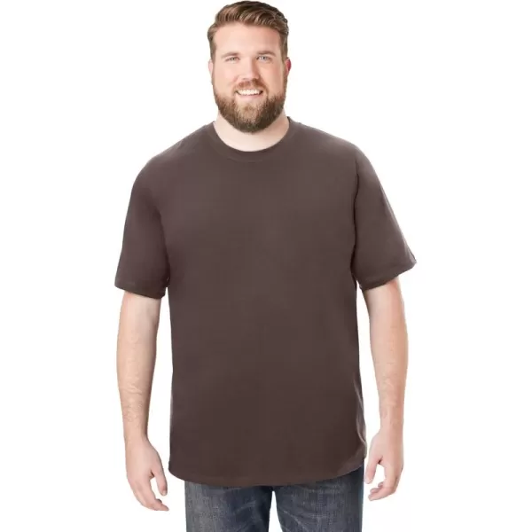 Boulder Creek by Kingsize Mens Big ampamp Tall Heavyweight Jersey Crewneck TShirtDark Brown