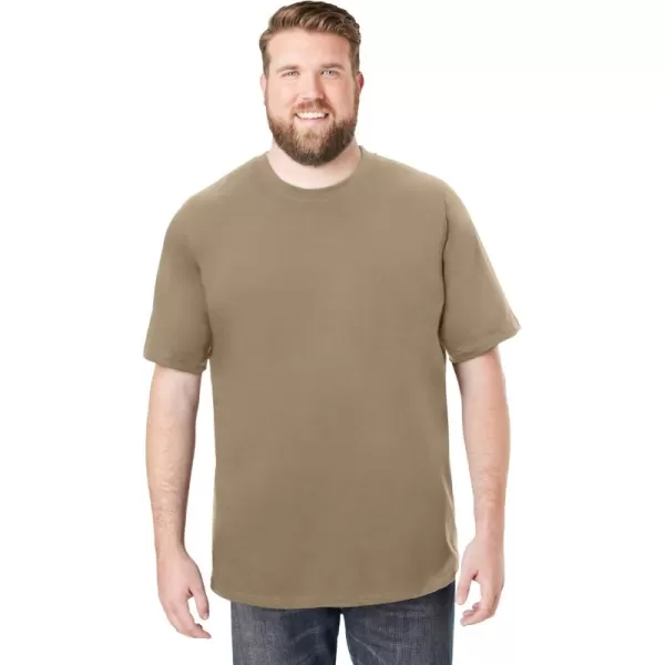 Boulder Creek by Kingsize Mens Big ampamp Tall Heavyweight Jersey Crewneck TShirtDark Khaki