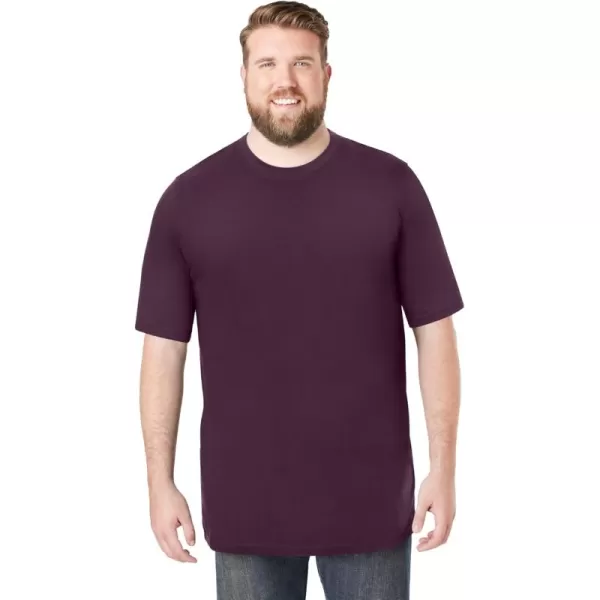 Boulder Creek by Kingsize Mens Big ampamp Tall Heavyweight Jersey Crewneck TShirtDeep Purple