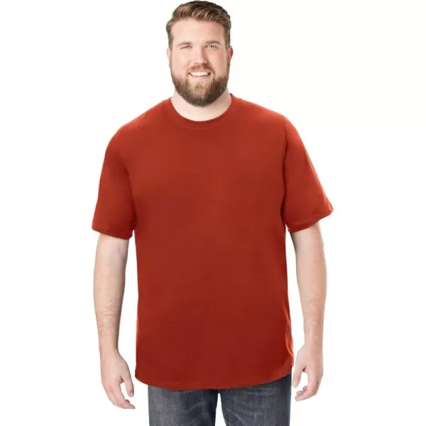 Boulder Creek by Kingsize Mens Big ampamp Tall Heavyweight Jersey Crewneck TShirtDesert Red