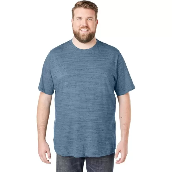 Boulder Creek by Kingsize Mens Big ampamp Tall Heavyweight Jersey Crewneck TShirtHeather Blue