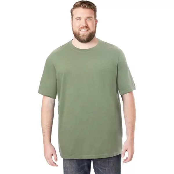 Boulder Creek by Kingsize Mens Big ampamp Tall Heavyweight Jersey Crewneck TShirtHeather Moss