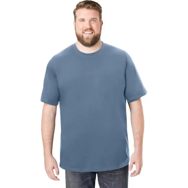 Boulder Creek by Kingsize Mens Big ampamp Tall Heavyweight Jersey Crewneck TShirtSlate Blue