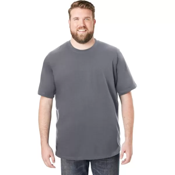 Boulder Creek by Kingsize Mens Big ampamp Tall Heavyweight Jersey Crewneck TShirtSteel