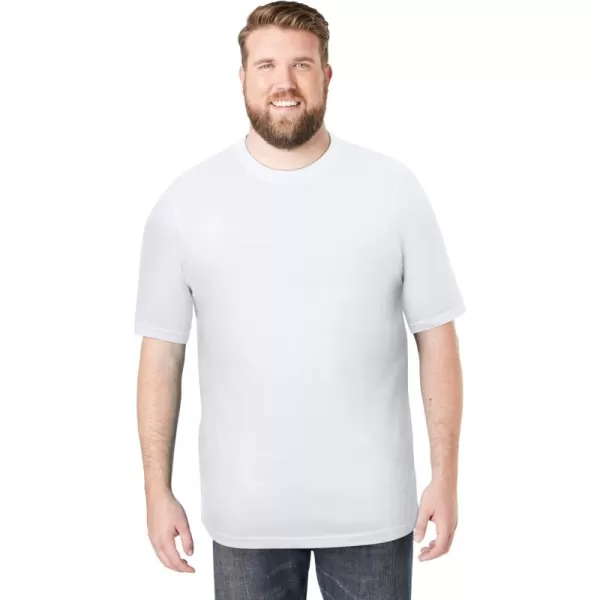 Boulder Creek by Kingsize Mens Big ampamp Tall Heavyweight Jersey Crewneck TShirtWhite