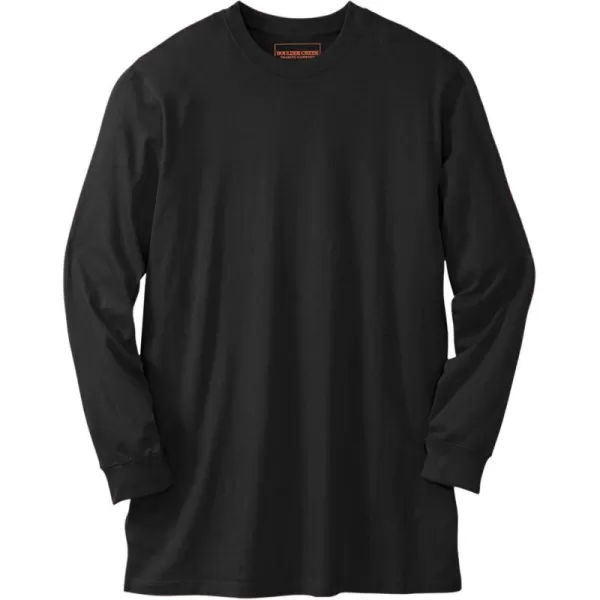 Boulder Creek by Kingsize Mens Big ampamp Tall Heavyweight LongSleeve No Pocket Crewneck TeeBlack