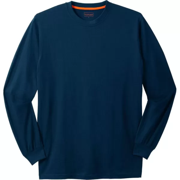 Boulder Creek by Kingsize Mens Big ampamp Tall Heavyweight LongSleeve No Pocket Crewneck TeeNavy