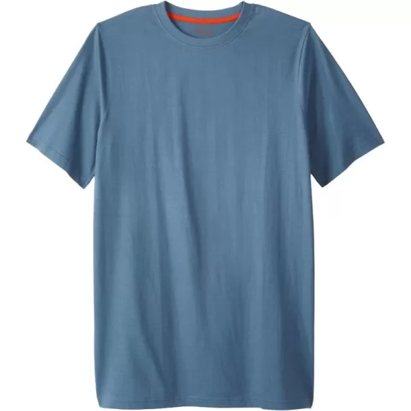 Boulder Creek by Kingsize Mens Big ampamp Tall Heavyweight LongerLength Crewneck TShirtSlate Blue