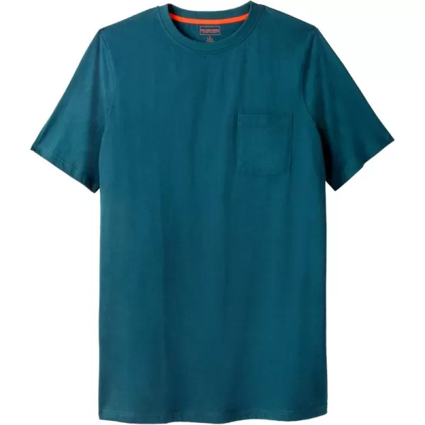 Boulder Creek by Kingsize Mens Big ampamp Tall Heavyweight LongerLength Pocket Crewneck TShirtMidnight Teal