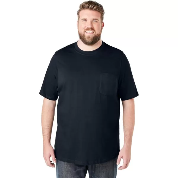 Boulder Creek by Kingsize Mens Big ampamp Tall Heavyweight Pocket Crewneck TShirtBlack