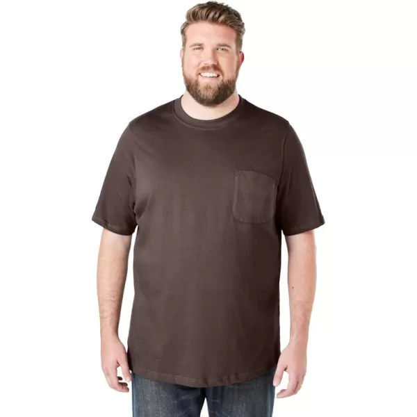 Boulder Creek by Kingsize Mens Big ampamp Tall Heavyweight Pocket Crewneck TShirtDark Brown