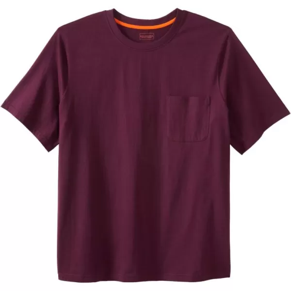 Boulder Creek by Kingsize Mens Big ampamp Tall Heavyweight Pocket Crewneck TShirtDeep Purple