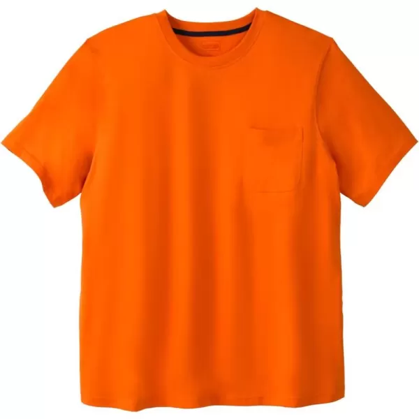 Boulder Creek by Kingsize Mens Big ampamp Tall Heavyweight Pocket Crewneck TShirtElectric Orange