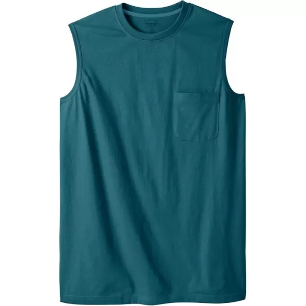 Boulder Creek by Kingsize Mens Big ampamp Tall Heavyweight Pocket Muscle TeeMidnight Teal