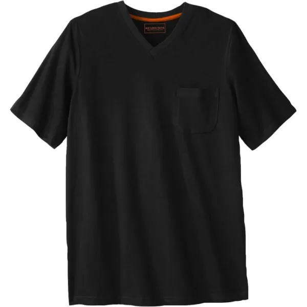 Boulder Creek by Kingsize Mens Big ampamp Tall Heavyweight Pocket VNeck TeeBlack